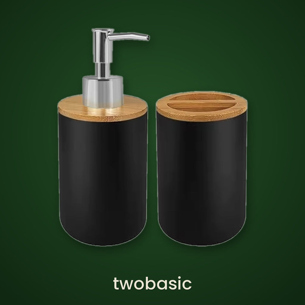 Tu baño de revista — Set de dosificador y accesorios (4 piezas) │ twobasic