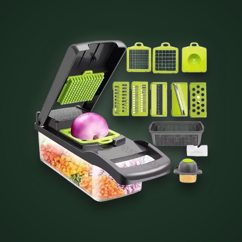 Picadora de verduras 16 en 1 de twobasic con sus accesorios